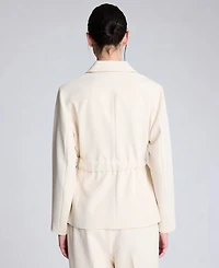 Kenneth Cole Women's Notch Collar Vision Twill Belted Jacket