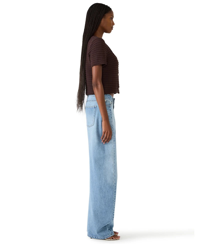 Steve Madden Women's Camila Square Neck Sweater Top