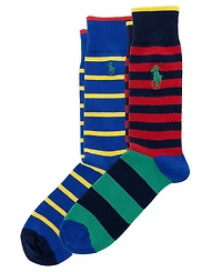 Polo Ralph Lauren Men's Fun Stripes Crew Socks, 2-Pack