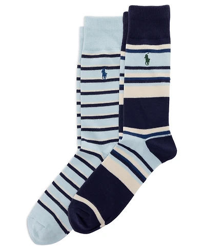 Polo Ralph Lauren Men's Striped Crew Socks, 2-Pack