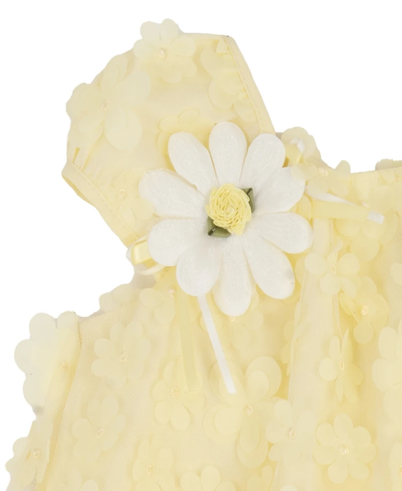 Rare Editions Baby Girls' 3D Flower Sequin Top and Knit Leggings, 2-Piece Set