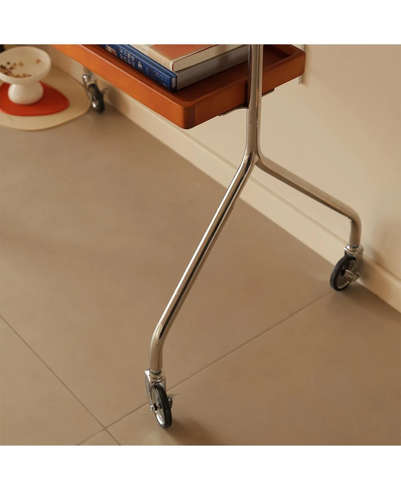 Streamdale Furniture Antique Brown Movable Tv Stand