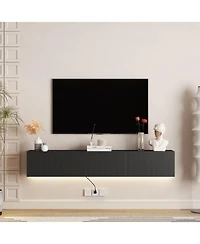 Streamdale Furniture 69" Mdf Floating Wall Mounted Led Tv Stand