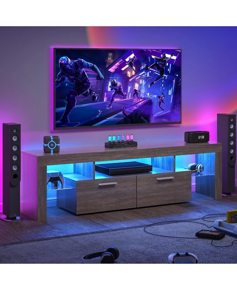 Streamdale Furniture 75" Wood Modern Brown Tv Stand