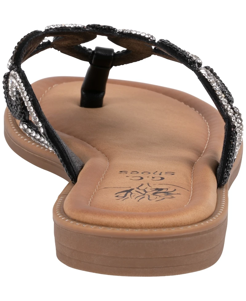Gc Shoes Women's Embellished Slip-On Flat Sandals
