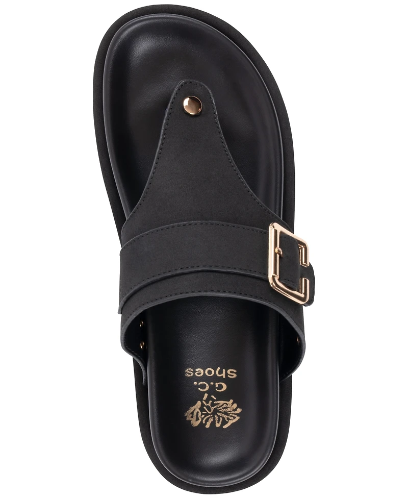 Gc Shoes Women's Buckle Detail Slip-On Flat Sandals