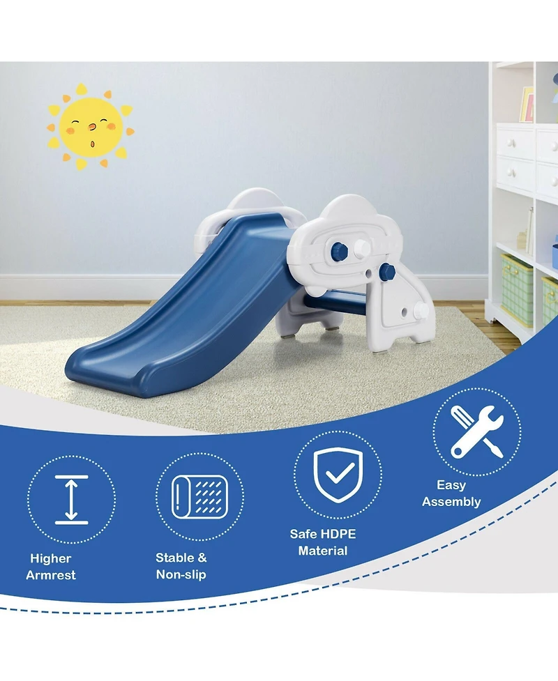 Hongge Kids Indoor Slide Freestanding Toddler Slide with Climbing Steps and Handrails