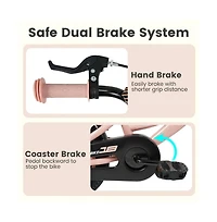 Kids Adjustable Training Bicycle with Dual Brakes and All Terrain Tires