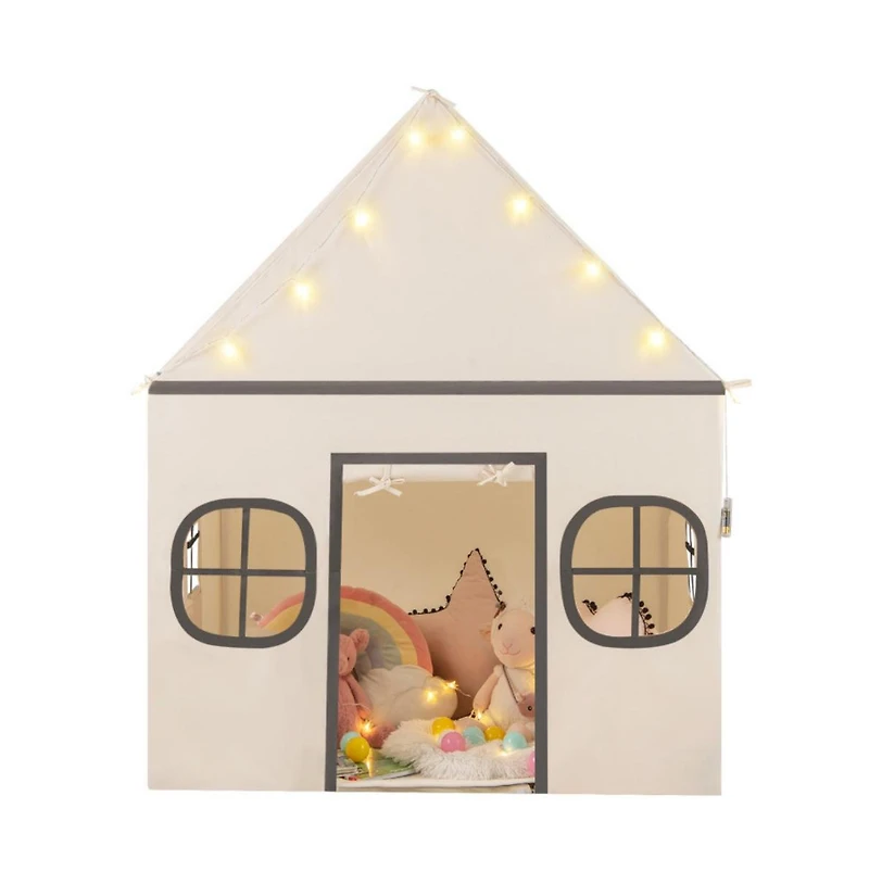 Kids Play Tent Large Playhouse with Door Curtain and Star Lights