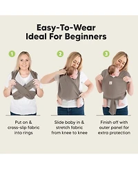 KeaBabies D-Lite Baby Wrap Carrier, Adjustable Sling, Newborn, Infant, Toddler 7-44lbs