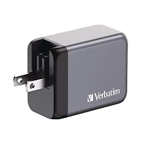 Verbatim 32202 100 Watts 4-Port GaN Wall Charger - Black/Gray
