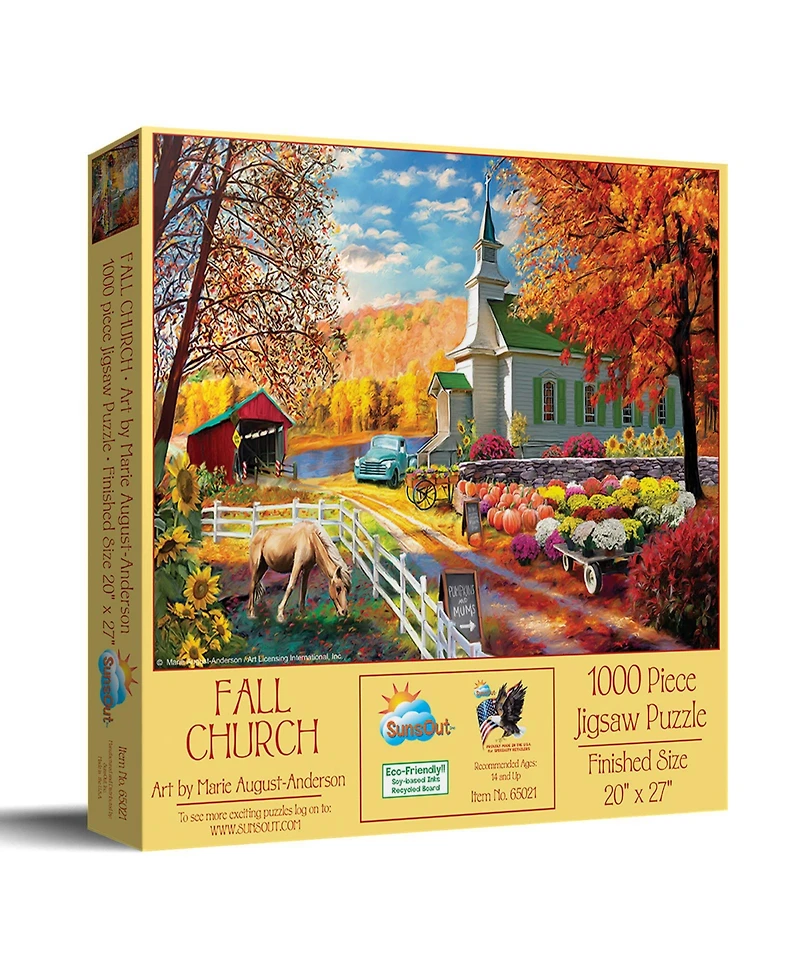 SunsOut Fall church 1000 piece Jigsaw Puzzle for Adults