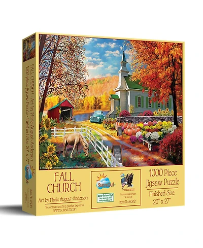 SunsOut Fall church 1000 piece Jigsaw Puzzle for Adults