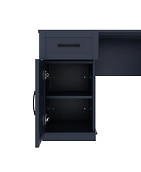 Streamdale Furniture 2-in-1 L-Shaped Desk w/ Cabinets, Drawers, Shelves & Power Outlet - Antique