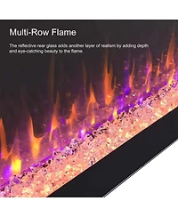 Flynama 60 Inch Electric Fireplace, Recessed and Wall Mounted Fireplace