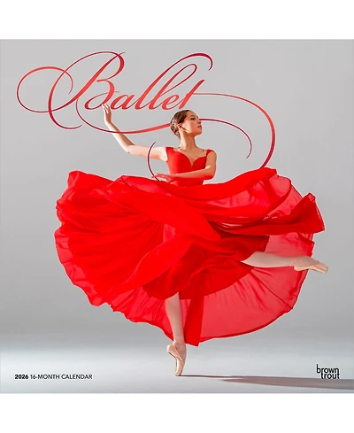 BrownTrout Ballet | 2026 12 x 24 Inch (Hanging) Monthly Square Wall Calendar