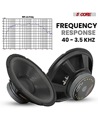 5 Core Car Subwoofer 2Pc 10" 3000W Pro Audio Deep Bass Component Sub Woofer 4Ohm Replacement Speaker