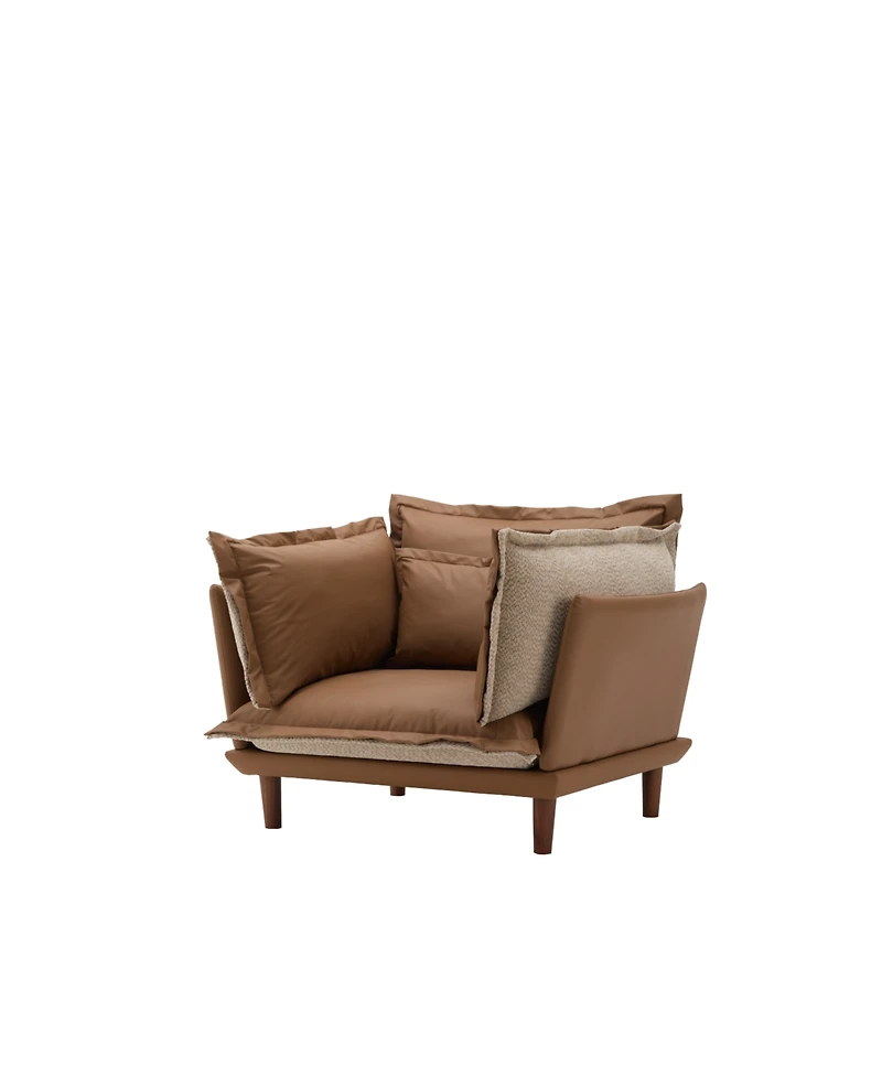 Streamdale Furniture Modern Style Chenille Oversized Armchair Accent Chair Single Sofa Lounge Chair for Living Room