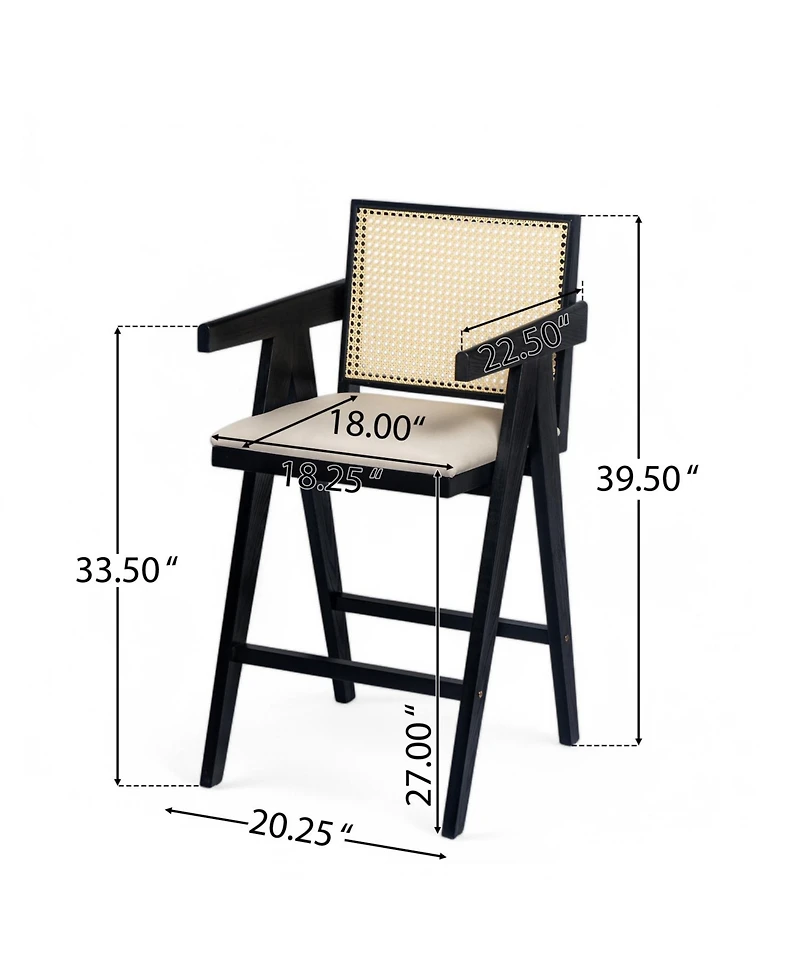 Streamdale Furniture Cane Back Bar Stool