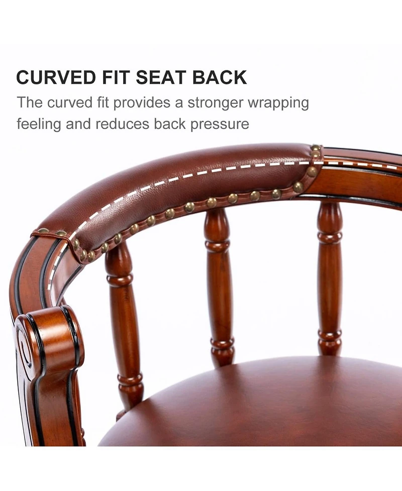 Streamdale Furniture Cow Leather Swivel Bar Stool - 26" - Brown