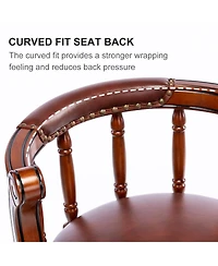 Streamdale Furniture Cow Leather Swivel Bar Stool - 26" - Brown