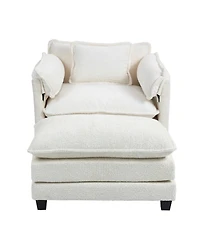 Streamdale Furniture Oversized Boucle Sofa Bed with Ottoman