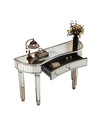 Streamdale Furniture 47" Half-Moon Mirrored Console Table - Silver Entryway Vanity