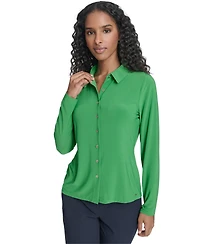 Tommy Hilfiger Women's Long-Sleeve Collared Shirt
