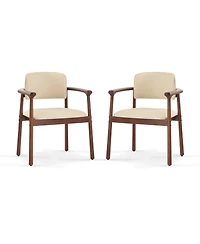 Streamdale Furniture 2-Pack Dining Chairs, Rubber Wood, Pu Foam Seat