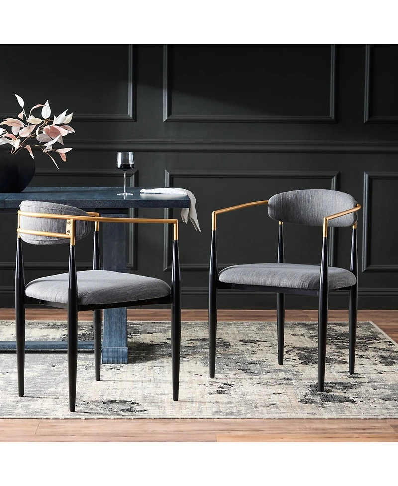Streamdale Furniture Modern Gold Accent Upholstered Dining Chairs (Set of 2)