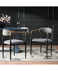 Streamdale Furniture Modern Gold Accent Upholstered Dining Chairs (Set of 2)