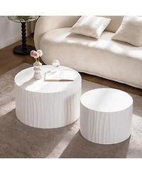 Streamdale Furniture Nesting Coffee Table Set - Round Wood Modern Accent Tables