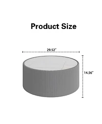 Streamdale Furniture Light Marble Top Leather Coffee Table