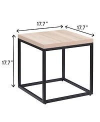 Streamdale Furniture Square Wood & Metal End Table