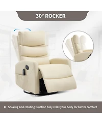 Streamdale Furniture Heat Massage Rocker Swivel Recliner Chair