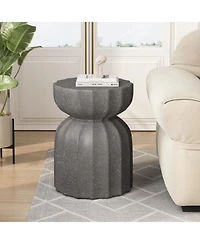 Streamdale Furniture 13" Modern Waterproof Coffee/Side Table Set, MgO Cement, Indoor/Outdoor, Grey, 2PC