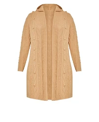 Avenue Women's Camilla Cable Knit Hooded Cardigan