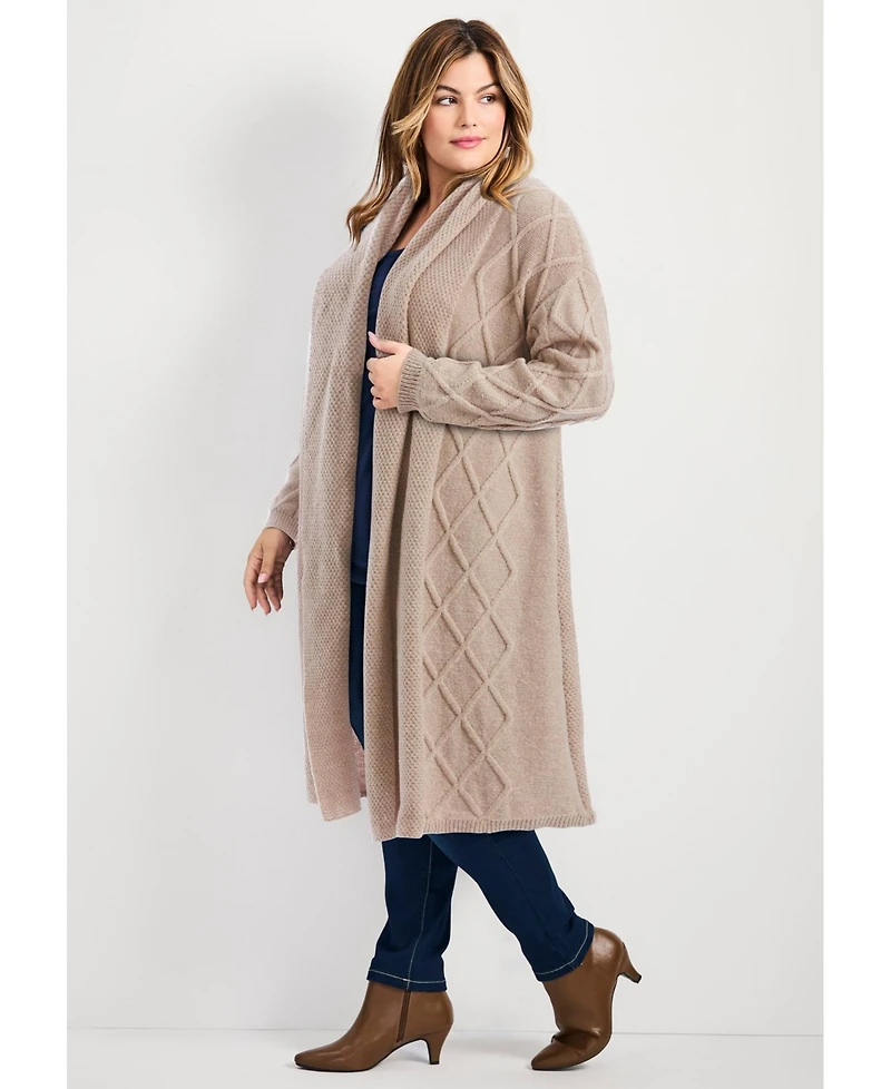 Avenue Women's Paris Longline Cable Cardi