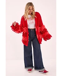 Nasty Gal Women's Extreme Stripe Loopy Cardigan