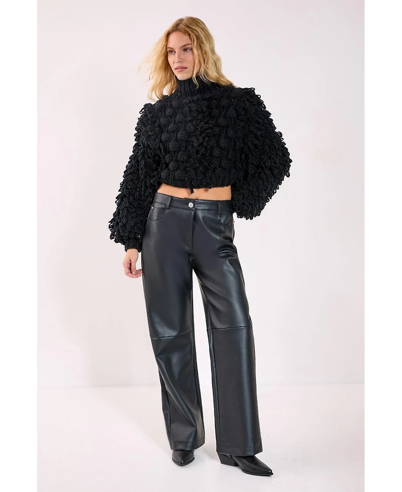 Nasty Gal Women's High Neck Cropped Sweater