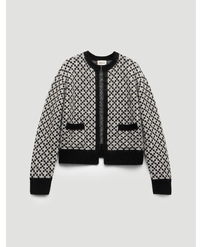 Hush Women's Jacquard Wool Edge To Cardigan
