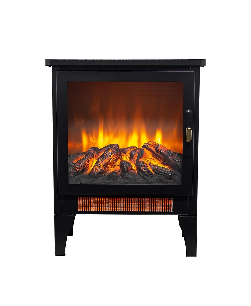 Flynama 17 inch Freestanding Electric Fireplace Stove heater with 3D Flame effect,Black