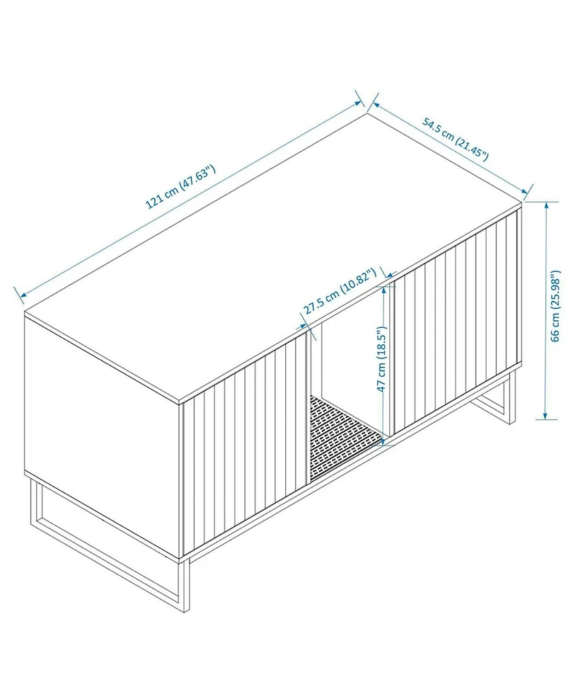Zeus & Ruta Modern Wooden Cat House with Scratching Mat 47.64x21.46x25.98in 76.4lbs