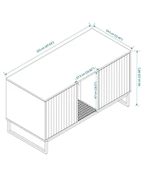 Zeus & Ruta Modern Wooden Cat House with Scratching Mat 47.64x21.46x25.98in 76.4lbs