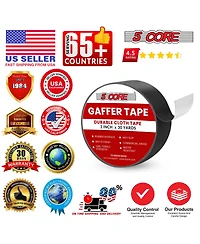 5 Core Gaffers Tape 2" 30 Yards 4Pcs No Residue Water Resistant Matte Heavy Duty