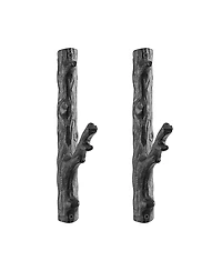 Danya B Brown Cast Iron Tree Branch Wall Mount Coat Hooks (Set of 2)