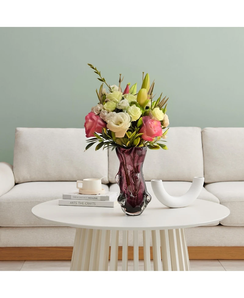 Danya B Sylvan Nodular Glass Grape Purple Tabletop Vase