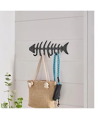Danya B Fishbone Decorative Wall Sculpture Utility Hook Unit with 4 Hooks