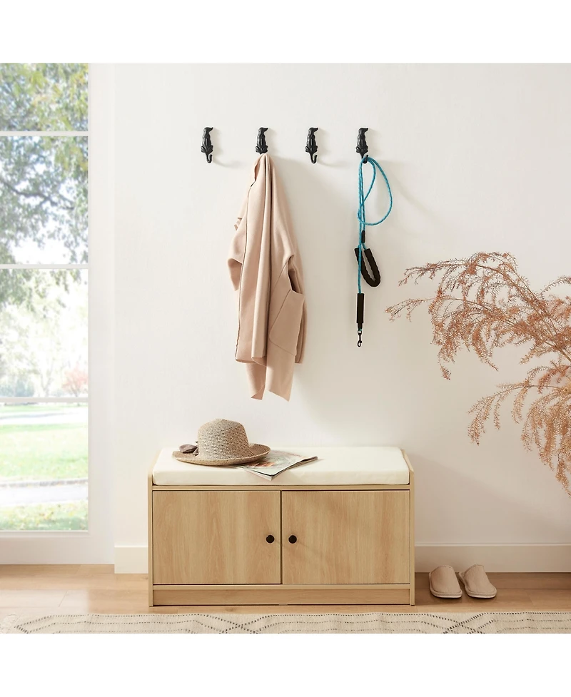 Danya B 4 Piece Dog Wagging Tail Decorative Wall Hook Set