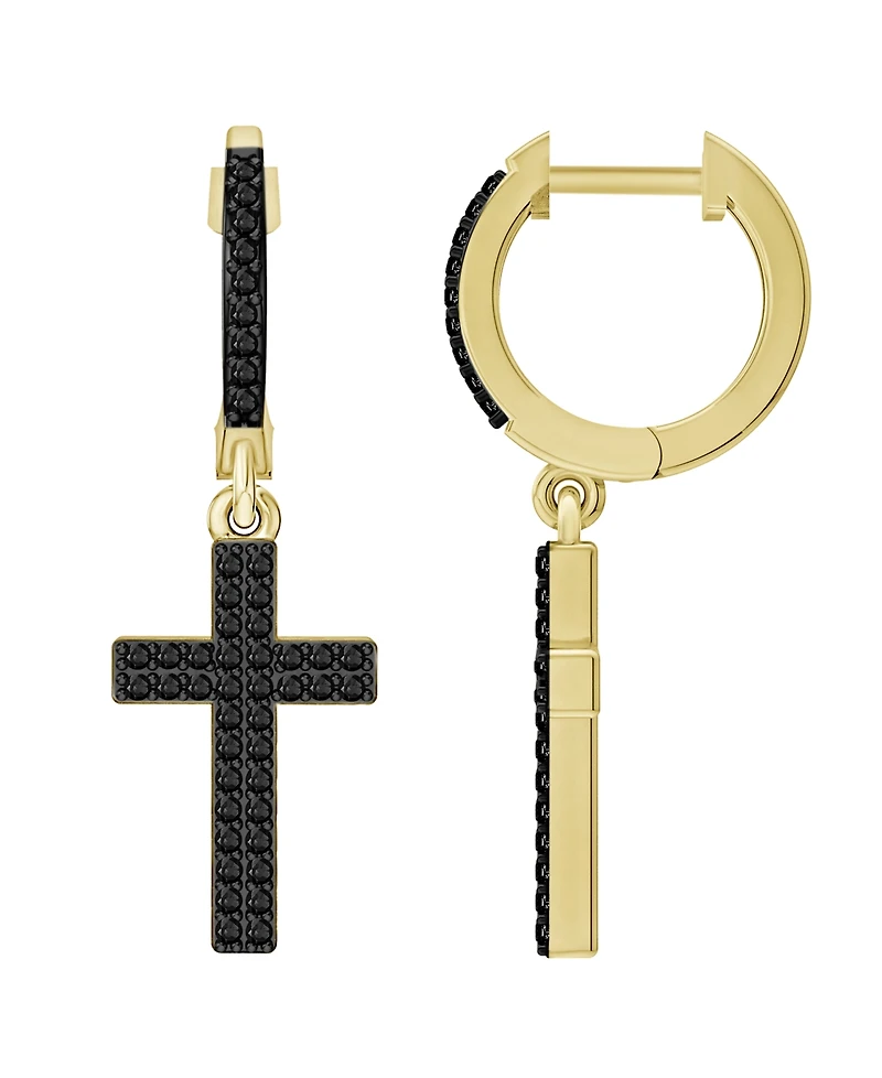 Macy's Men's Black Diamond Earrings (1/3 ct. t.w.) in 10k Yellow Gold